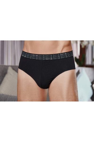 Berrak 4413 Erkek Penye Likralı Slip 3 Lü paket L - ASORTİ