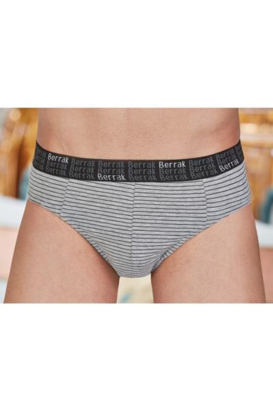 Berrak 4413 Erkek Penye Likralı Slip 3 Lü paket S - ASORTİ
