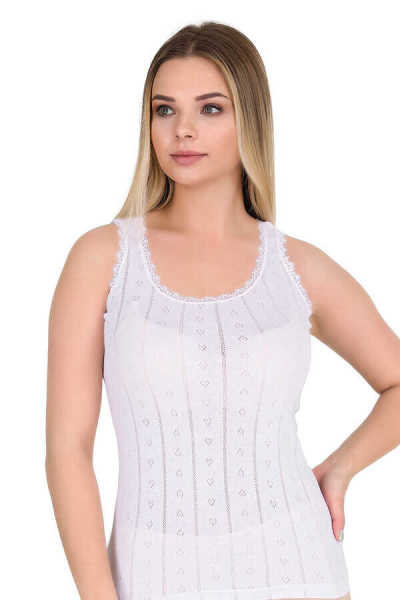 BERRAK 8049 BAYAN KALIN ASKILI ATLET 3' LÜ BEYAZ - XXL
