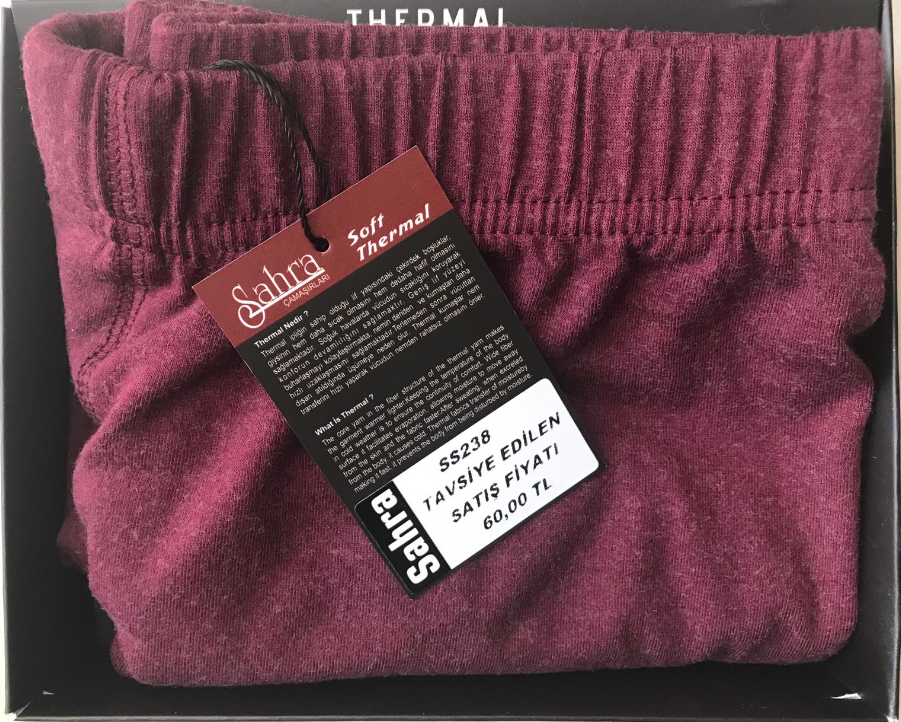 SAHRA ERKEK SOFT TERMAL ALT BORDO - M