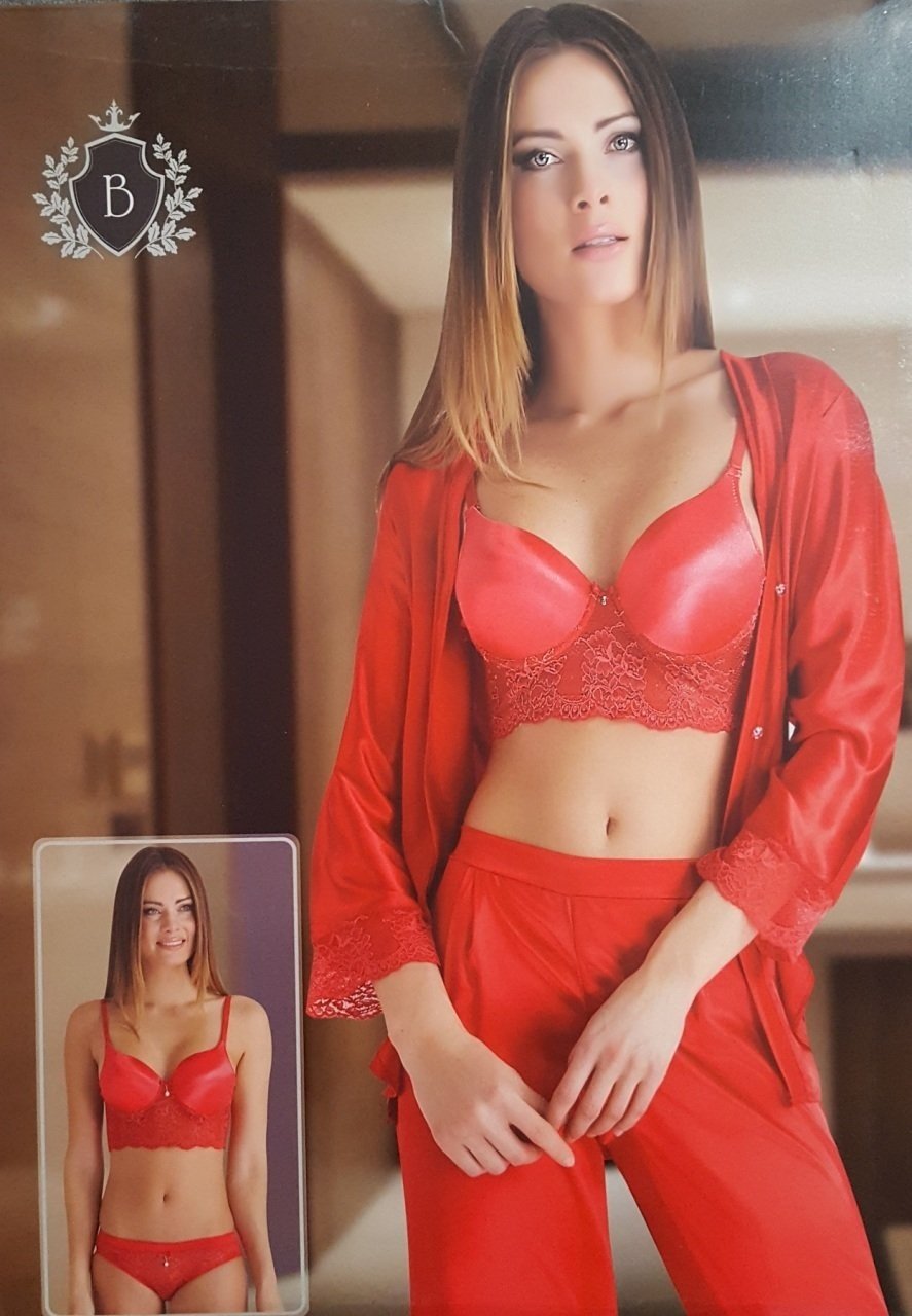 Büşra 4302 Dolgulu Sütyen ve Pijama Takımı