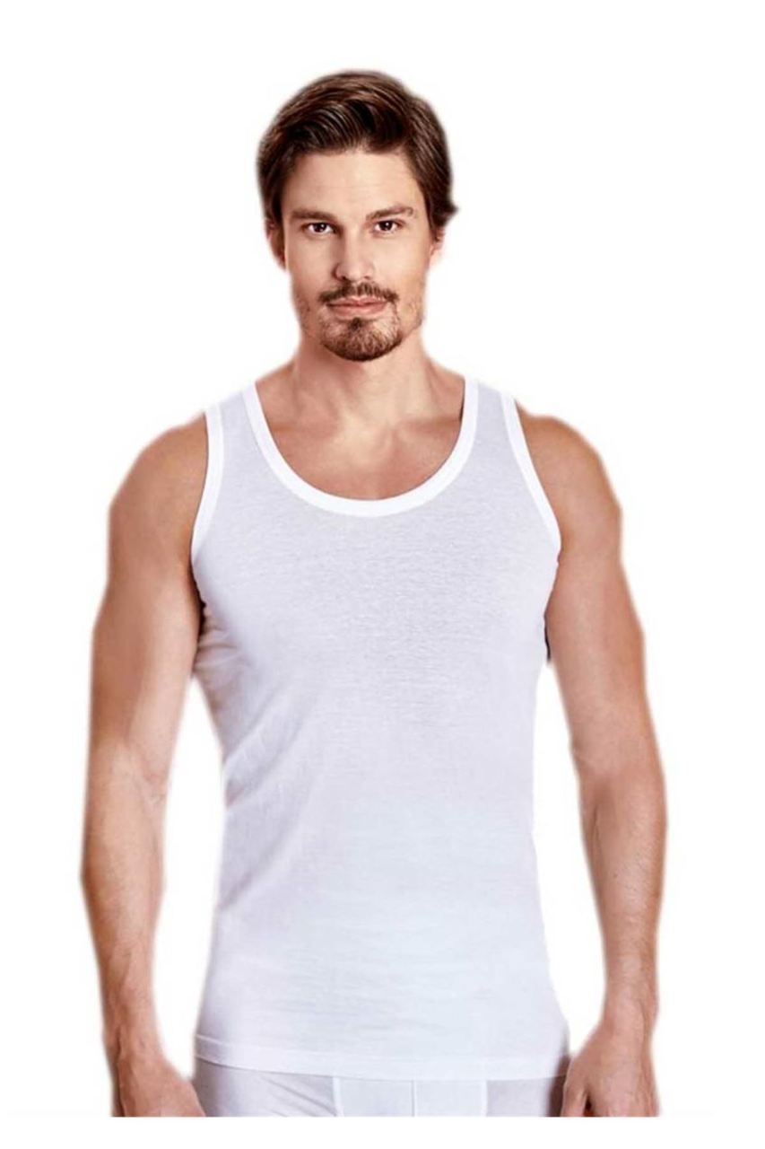Berrak 1020 Erkek Penye Askılı Atlet 6 lı paket BEYAZ - S