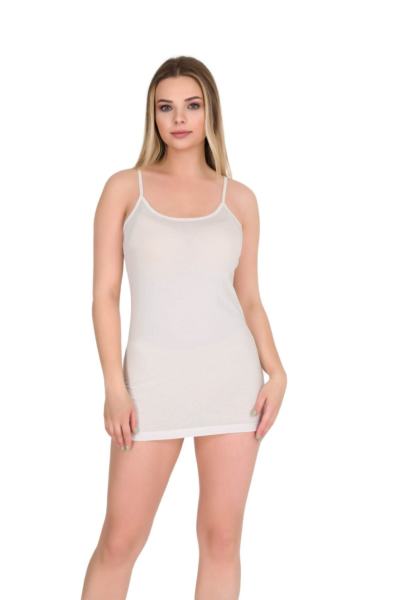 8037 BERRAK BAYAN İP ASKI UZUN ATLET 3' LÜ BEYAZ BEYAZ - XXL