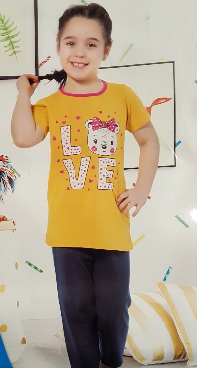 Özlem 857 Kız Çocuk Kısa Kol Pijama Takımı