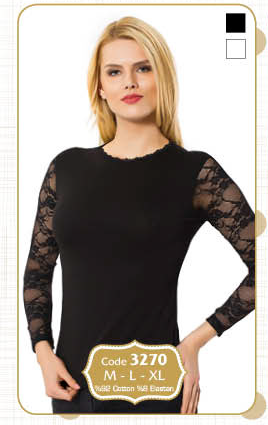 Özlem 3270 Bayan Dantelli Bluz M - BEYAZ