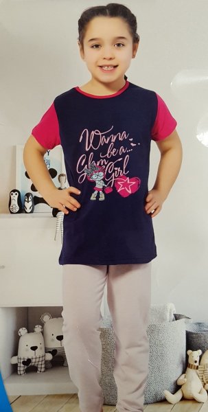Özlem 893 Kız Çocuk Kısa Kol Pijama Takımı Larcivet - 8/9