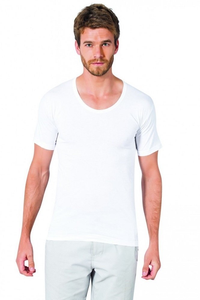 Donex 2103 Erkek Bisiklet Yaka Atlet 4XL - BEYAZ