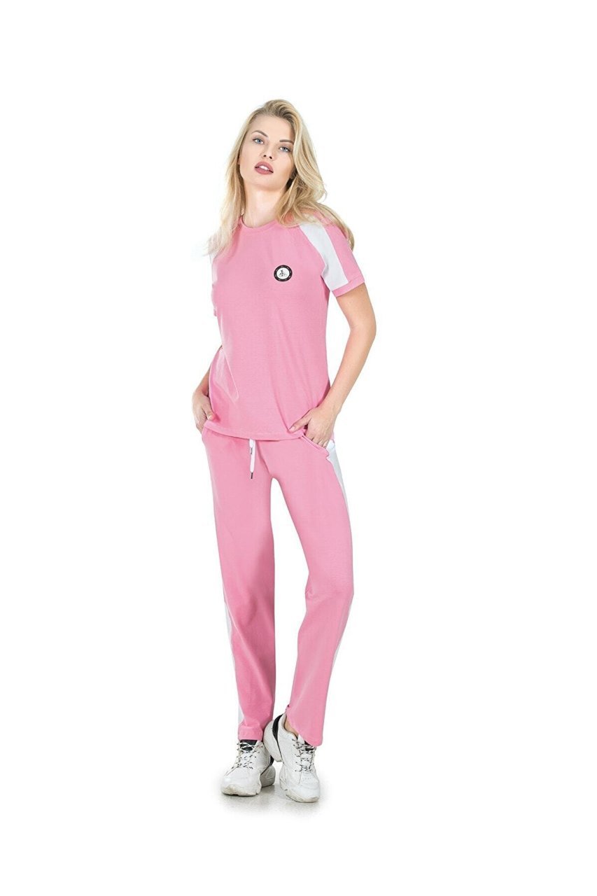 JİBER 3733 BAYAN KISA KOL PİJAMA TAKIMI PEMBE - S