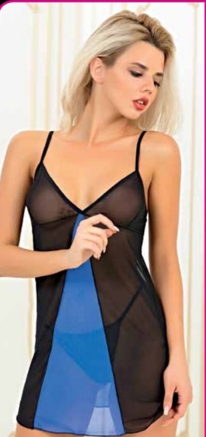İntimo 3076 Bayan Gecelik MAVİ - L-XL