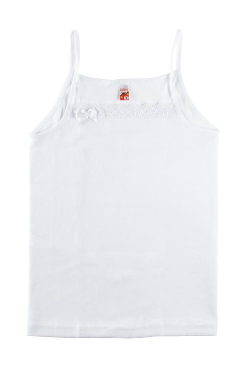 Özlem 1320 Kız Çocuk Ribana İp Askılı Atlet 6' LI 3 - BEYAZ