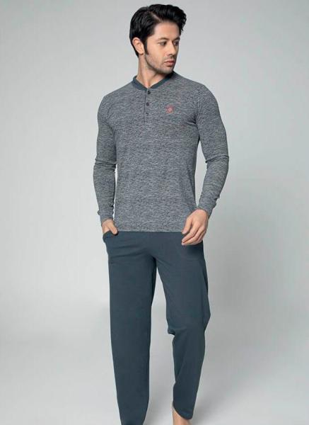 AKARE 365 ERKEK UZUNKOL PİJAMA TAKIM GRİ MELANJ - XL