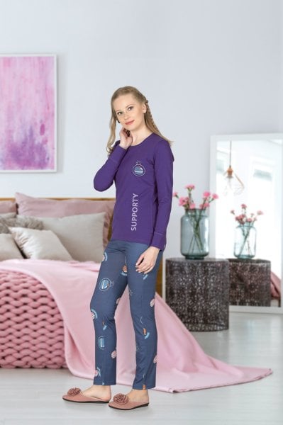 JİBER 3676 BAYAN UZUN KOL PİJAMA TAKIM