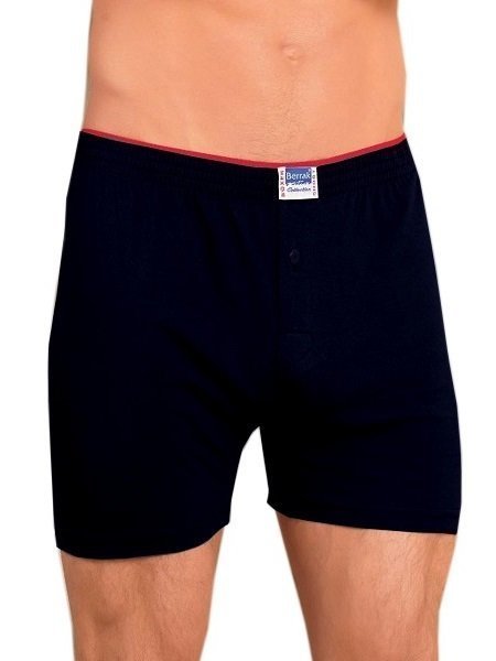 Berrak 1099  Erkek Penye Boxer 3' LÜ XL - SİYAH