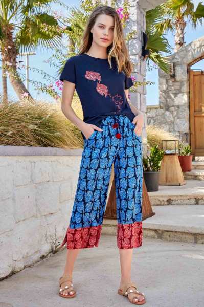 BERRAK 9029 BAYAN KISA KOL PİJAMA TAKIMI