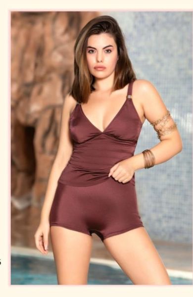 ARMES 1802 34 BAYAN AKSESUARLI TANKINI KAHVE - 42