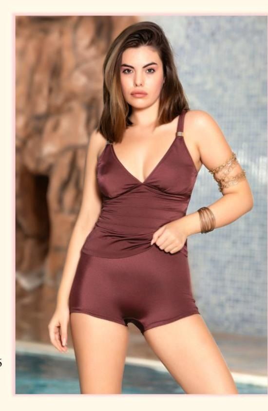 ARMES 1802 34 BAYAN AKSESUARLI TANKINI KAHVE - 46