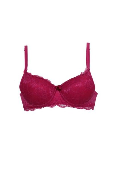 Liza 1015 Dolgusuz Dantelli Sütyen 80 - Pembe Koyu