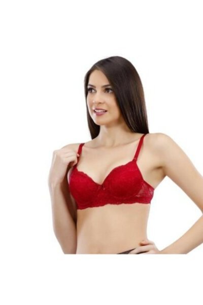 Liza 1015 Dolgusuz Dantelli Sütyen 80 - Pembe Koyu