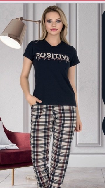 BERLAND 3354 BAYAN KISA KOL PİJAMA TAKIM