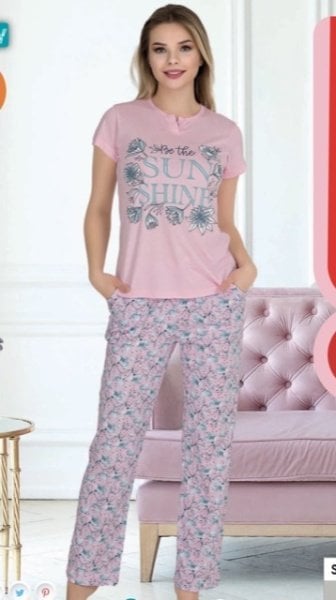 BERLAND 3349 BAYAN KISA KOL PİJAMA TAKIM