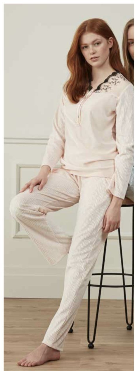 Feyza 3548 Bayan Kadife Pijama Takımı PEMBE - L