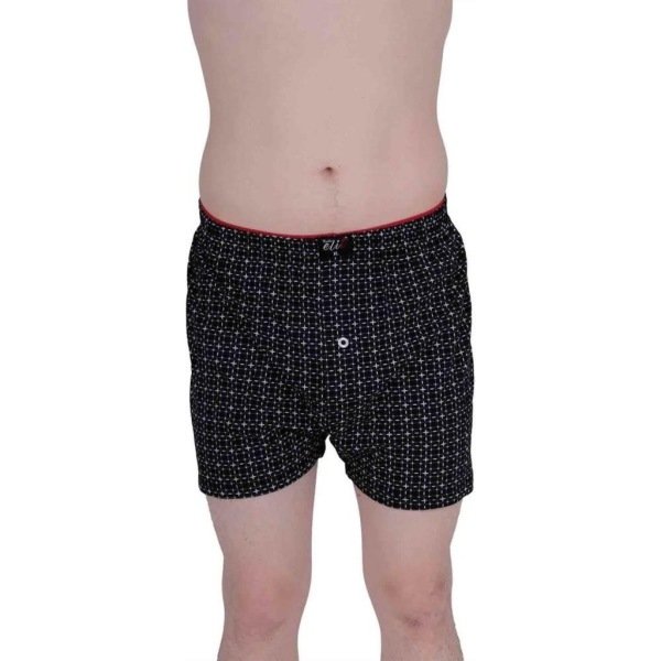 ELİT 1102 ERKEK DESENLİ BOXER SİYAH - S