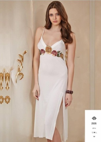 Jeremi 2535 Saten Dantelli Gecelik Sabahlık Takımı