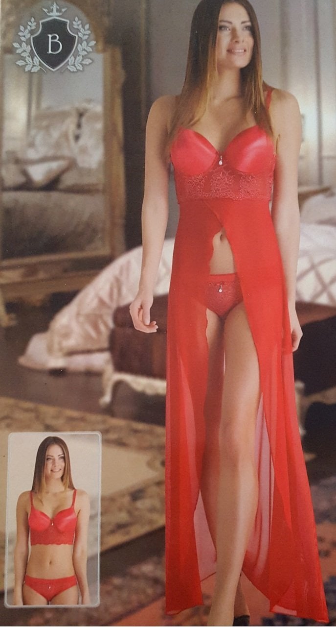 Büşra 1302 Dolgulu 3'lü Sütyen Takımı KIRMIZI - 75
