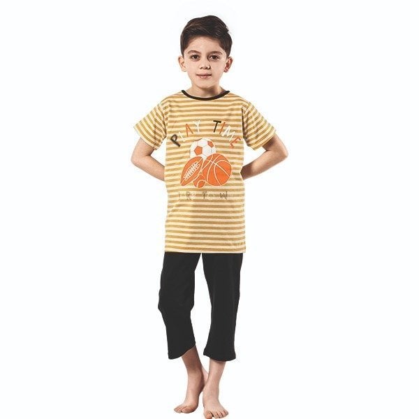 Donex 963 Erkek Çocuk Kısa Kol Kapri Pijama Takımı