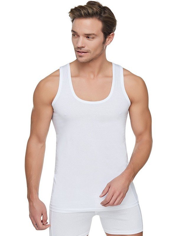 Tutku Erkek Penye Askılı Atlet 4 - BEYAZ