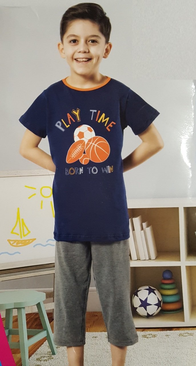 Donex 966 Erkek Çocuk Kısa Kol Kapri Pijama Takımı Larcivet - 10 11